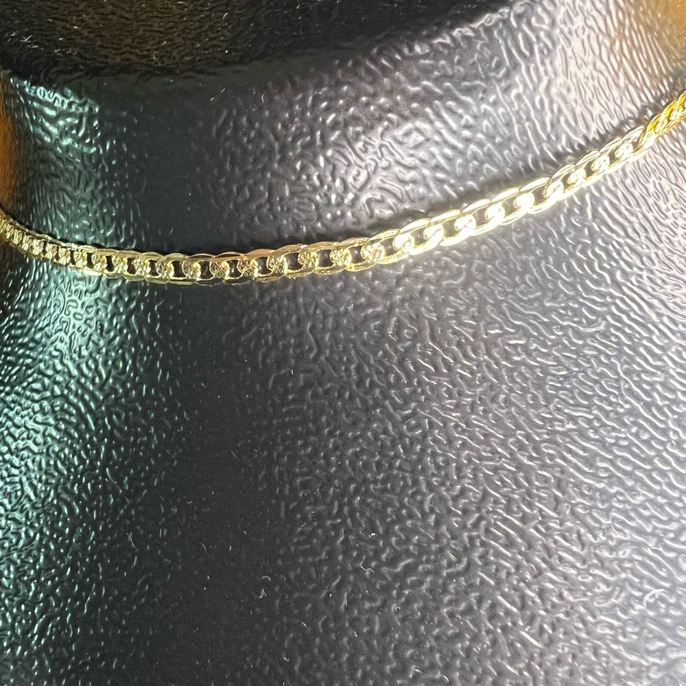 18kt gold plated chain 23 “ Cuban Miami style flank hammered